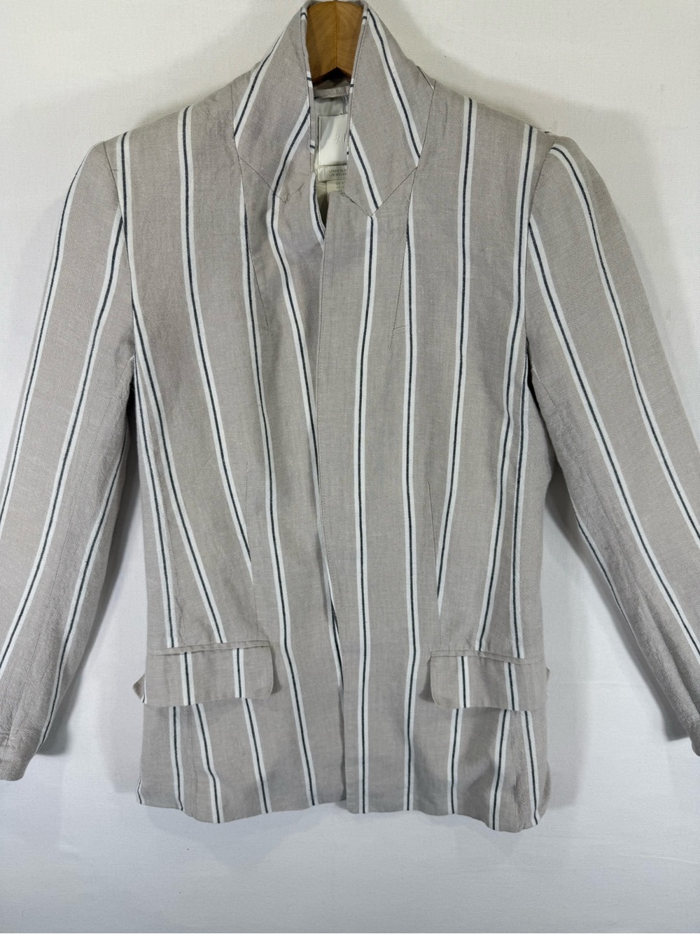 H&M Taupe Striped Women's Blazer Jacket